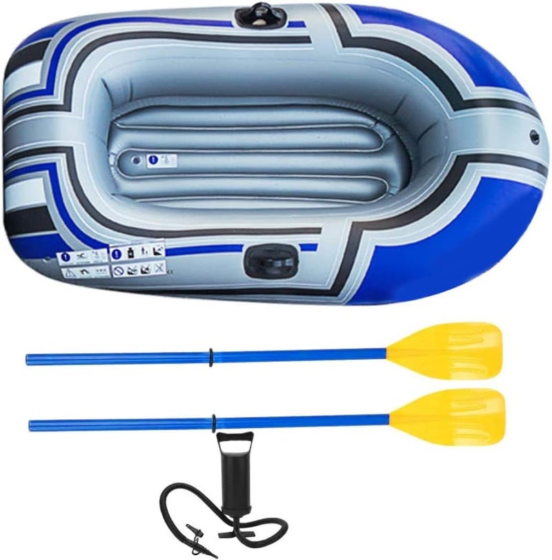 woobles Inflatable Fishing Boat, Inflatable Boat PVC 1-Person Portable Foldable Hard Bottom Fishing Drift Raft Kayak with Inflator Peddles, Inflatable Boat - Image 1